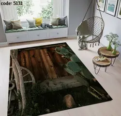 فرشینه طرح چوب و کاکتوس 5131