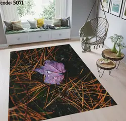 فرشینه طرح برگ بنفش 5071