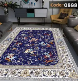 روفرشی طرح مینیاتوری زمینه سرمه ای