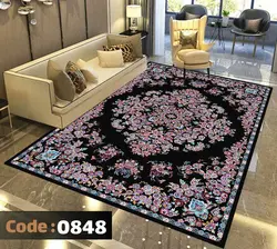 روفرشی طرح گلستان زمینه مشکی