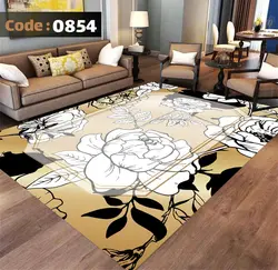 روفرشی طرح رز سفید زمینه طلایی