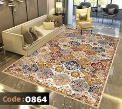 روفرشی طرح نیلوفر قهوه ای