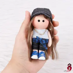 جاسوییچی عروسکی دست ساز رها لباس آبی مشکی