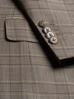 کت و شلوار چهارخانه نخودی