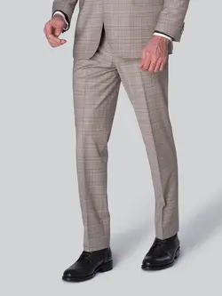 کت و شلوار چهارخانه نخودی