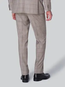 کت و شلوار چهارخانه نخودی