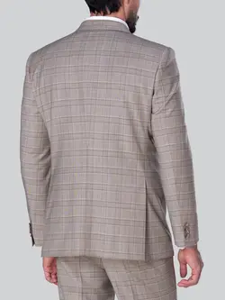 کت و شلوار چهارخانه نخودی