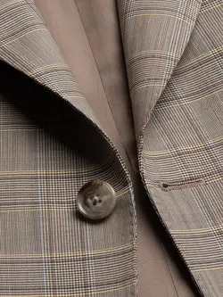 کت و شلوار چهارخانه نخودی