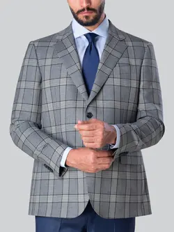 کت تک چهارخانه طوسی از سری فصلی