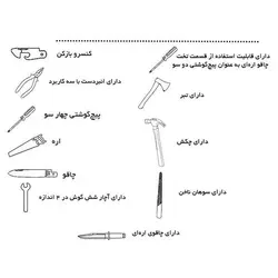 چکش/تبر چندکاره به همراه کیف