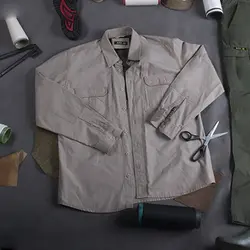 پیراهن تاکتیکال کتان خاکی