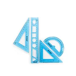 ست 4 تائی خط کش|گونیا|نقاله ژله ای آریا