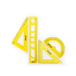 ست 4 تائی خط کش|گونیا|نقاله ژله ای آریا