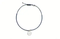 دستبند  بافت رنگی و پلاک