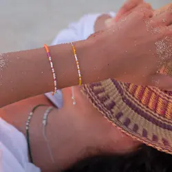 دستبند نقره/طلا و سنگ رنگی