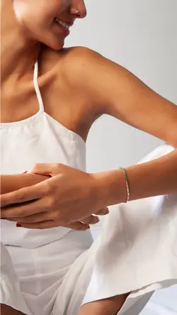 دستبند نقره/طلا و سنگ رنگی