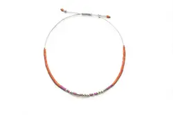 دستبند نقره/طلا و سنگ رنگی