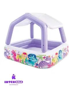 استخر بادی سایبان‌دار کودک طرح دایناسور اینتکس مدل 57470