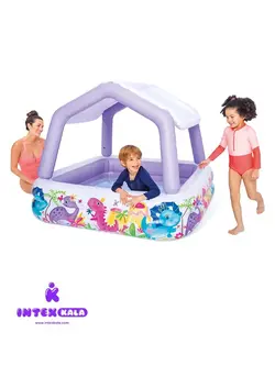 استخر بادی سایبان‌دار کودک طرح دایناسور اینتکس مدل 57470