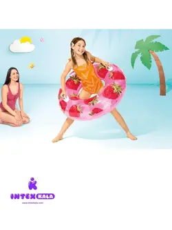 حلقه بادی شنا توت فرنگی اینتکس مدل 56261