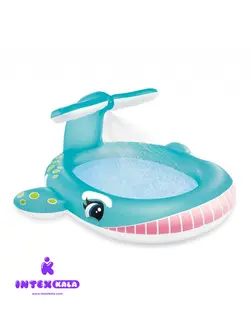 استخر بادی کودک نهنگ آبی فواره‌دار اینتکس مدل 57440