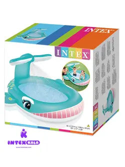 استخر بادی کودک نهنگ آبی فواره‌دار اینتکس مدل 57440
