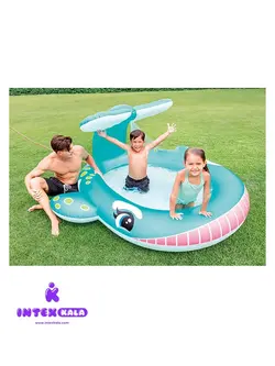 استخر بادی کودک نهنگ آبی فواره‌دار اینتکس مدل 57440