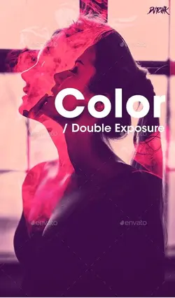 دانلود قالب لایه باز ساخت تصاویر دابل اکسپوژر حرفه ای - Double Exposure Photo Template