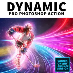 دانلود اکشن فتوشاپ ایجاد افکت نورهای داینامیک بر روی عکس - Dynamic PRO Photoshop Actions