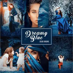 اکشن فتوشاپ افکت آبی رویایی Dreamy Blue (Color Grading) Photoshop Action