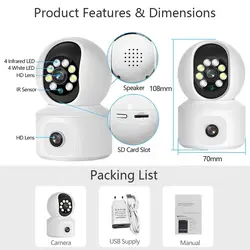 دوربین مداربسته دو لنزه وایفای Ucam A5 با گارانتی 6 ماهه ❇️