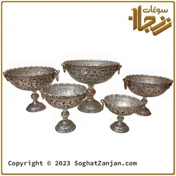 سرویس پذیرایی مسی سیاه قلم نانو شده در 5 سایز تولید اصفهان