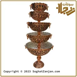 سرویس پذیرایی مسی سیاه قلم نانو شده در 5 سایز تولید اصفهان