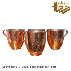 لیوان مسی دسته دار مدل توپی ساخت زنجان