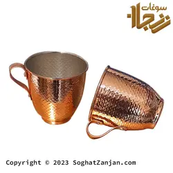 لیوان مسی دسته دار مدل توپی ساخت زنجان