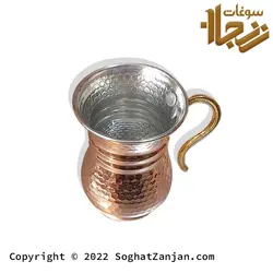 سرویس پارچ و لیوان ترک مسی دسته برنجی تولید زنجان