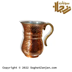 سرویس پارچ و لیوان ترک مسی دسته برنجی تولید زنجان