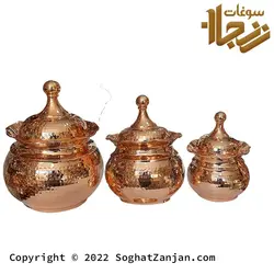 سرویس شکلات خوری ،قندان و آجیل خوری مسی بدون پایه ساخت زنجان