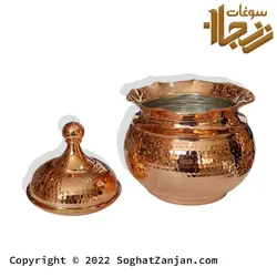 سرویس شکلات خوری ،قندان و آجیل خوری مسی بدون پایه ساخت زنجان