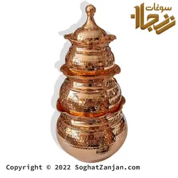 سرویس شکلات خوری ،قندان و آجیل خوری مسی بدون پایه ساخت زنجان
