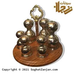 سرویس سماق پاش، فلفل پاش، دارچین و نمک پاش مسی نانو شده زنجان