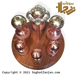 سرویس سماق پاش، فلفل پاش، دارچین و نمک پاش مسی نانو شده زنجان