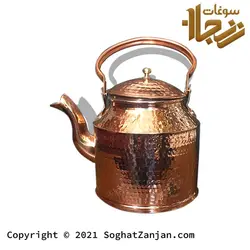 ست کتری قوری مسی چکشی مدل راسته طرح قدیم ساخت زنجان