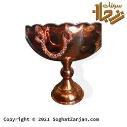 سرویس آجیل خوری مسی پایه دار، گوشواره دار و چکشی زنجان