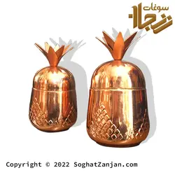 شکلات خوری ،آجیل خوری مسی  و قندان مسی طرح آناناس زنجان