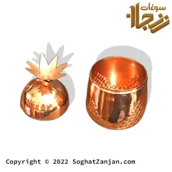 شکلات خوری ،آجیل خوری مسی  و قندان مسی طرح آناناس زنجان