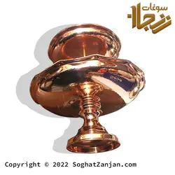 شیرینی خوری مسی دو طبقه طرحدار ( چکشی ) ساخت زنجان