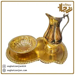 سماور مسی برنجی 6 لیتری طرح آینه ای
