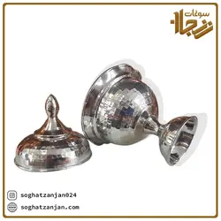 قندان مسی نقره ای اصل زنجان