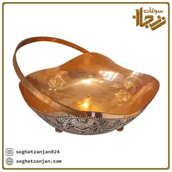 سبد شکلات خوری مسی نقره کوبی شده